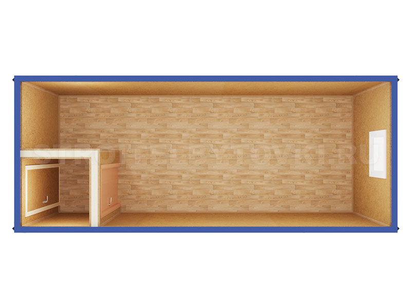 блок контейнер тамбур эконом 2,4х5,85м отделка оргалитом р5